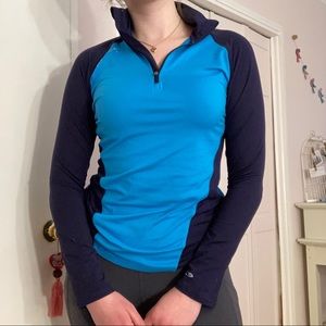 Athletic Blue Champion Half Zip Long Sleeve Shirt